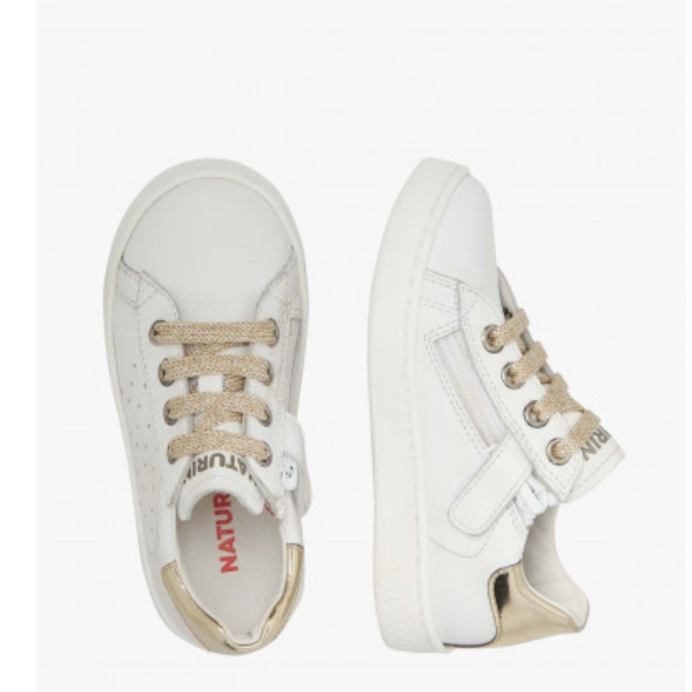 NWT NATURINO HASSELT 2 ZIP. Leather sneakers in White-Platinum - Picture 3 of 15